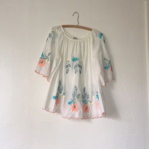 Vintage Flowy Embroidered Top